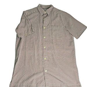 Urban Up Pipeline Men's Red Small Plaid Short Sleeve Button Down Shirt Size